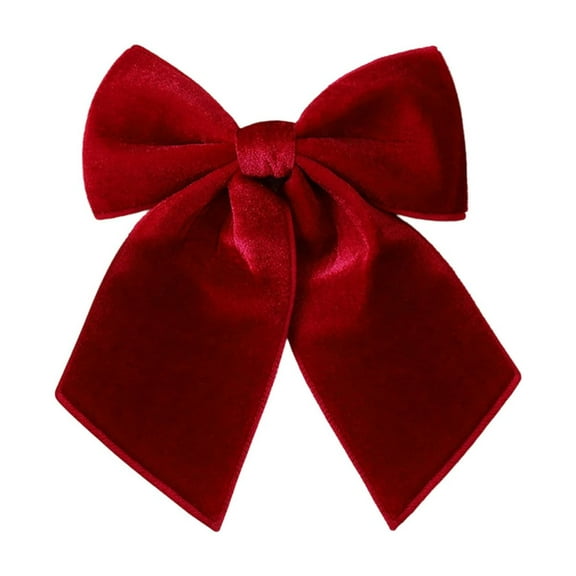 GSKKLQ Pre-Tied Christmas Wreath Bow - 10 Inch Wide Red Velvet for Tree Garland Outdoor Door Decoration Swag