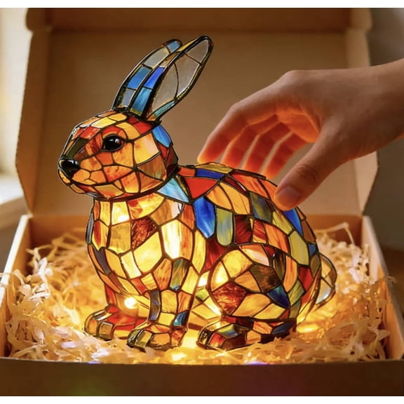 GSKKLQ Rabbit Night Light, LED Cute Bunny Shape Lamp for Bedside Table, Soft Glow Nursery Decor, Kids Room Ambiance Lighting, Plug in or Battery