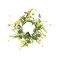 thumbnail image 1 of GSKKLQ Yellow Daisy and Eucalyptus Candle Wreath - Spring Decorations, Wedding Party Wreaths, Everyday Spring Wear, Easter Party Decorations, 1 of 7