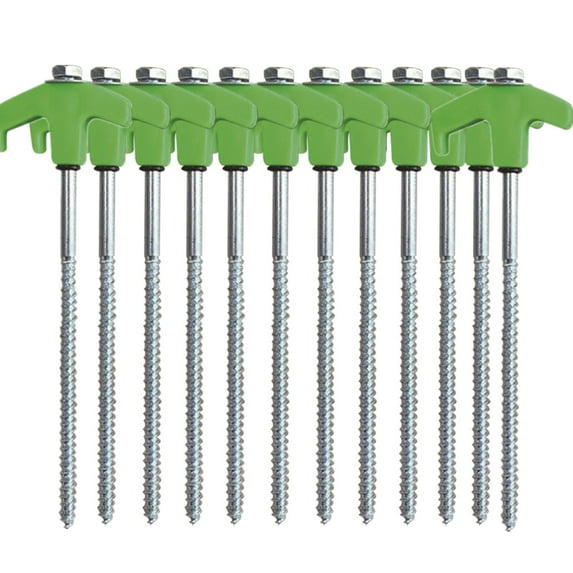 12PCS 8 Inch Tent Stakes Heavy Duty, Metal Tent Pegs, Screw in Tent Stakes Heavy Duty, Galvanized Non-Rust Tent Stakes for Outdoor Camping, Garden, Canopies, Grassland.