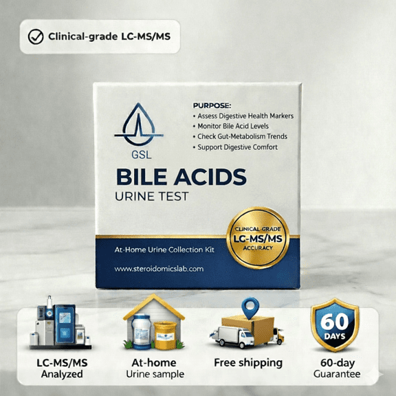GSL Bile Acid Home Test Kit for Liver Function and Gut Microbiome, LC-MS Assay