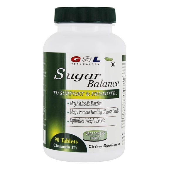 GSL Technology - Sugar Balance Plus for Insulin Function, Glucose Levels & Weight - 90 Vegetarian Tablets