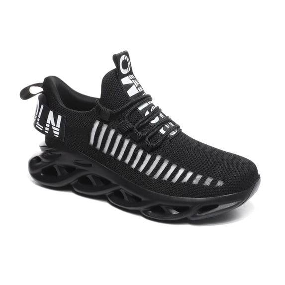 GSLMOLN Men's Walking Tennis Shoes for Nurses Gym Jogging Trainers Black US size 8.5