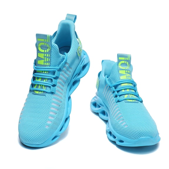 GSLMOLN Outdoor Breathable Mesh Knited Jogging Athletic Running Shoes Sky Blue size 9.5