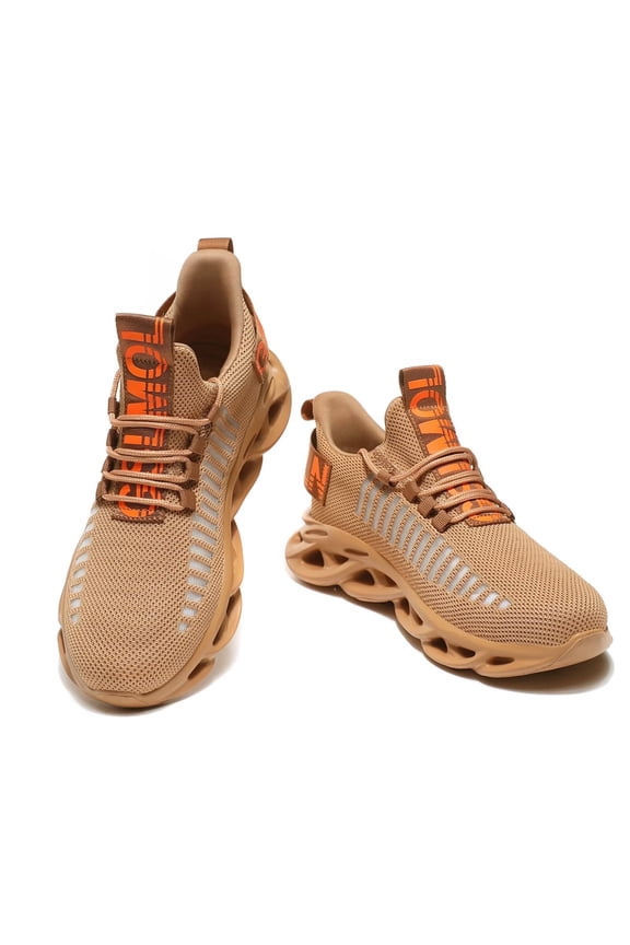 Women Sock Knitted Upper Sneakers Casual Tennis Ultra Spring Brown size 8.5-9