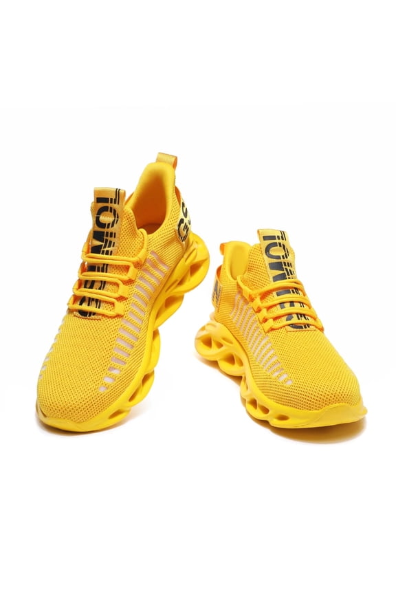 Womens Lightweight Air Cushion Comfortable Sneakers Yellow size 8.5-9