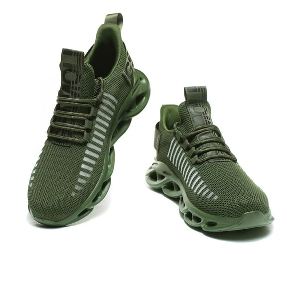 GSLMOLN Womens Spring Memory Sneakers for Indoor Gym Travel Army Green size 8.5-9