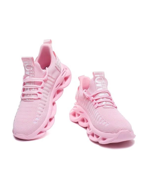 Womens Walking Shoes Sock Sneakers Daily Work Shoes Teen Slip-on Lightweight Comfortable Breathable Pink size 10.5