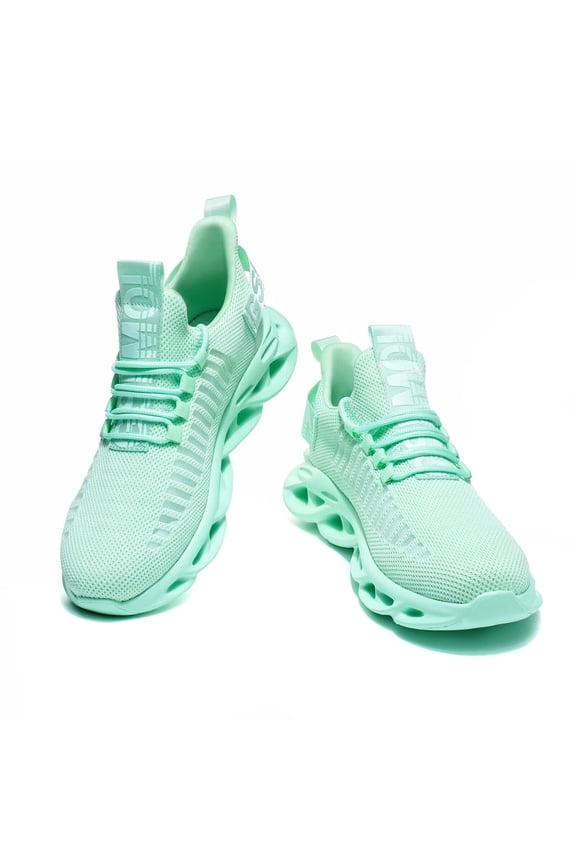 Women's Lightweight Walking Tennis Shoes, Mint Green, Size 10-10.5