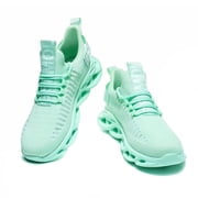 Women's Lightweight Breathable Walking Sneakers, Mint Green, Size 9.5