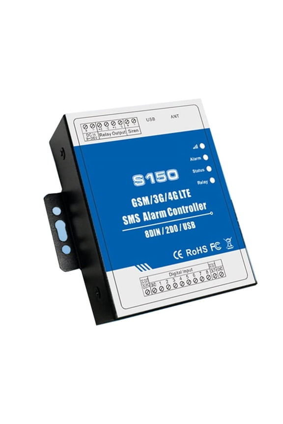 GSM 2G RTU SMS Alarm Controller S150 8DIN 2Relay Switch Industrial IoT Monitoring System In-Built 2G Version