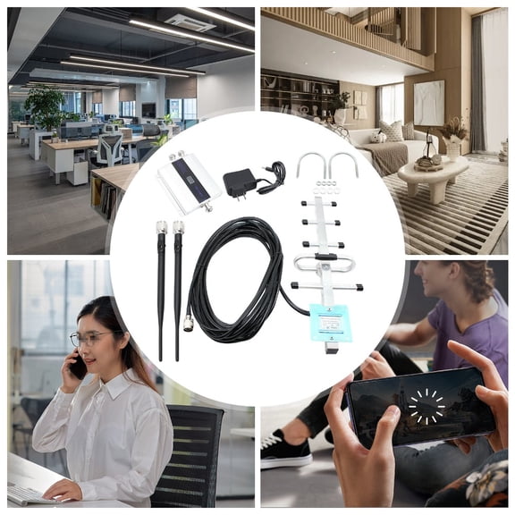 GSM 900MHz Cell Phone Signal Booster Repeater Compact Indoor Mobile Signal Amplifier with Outdoor & Indoor Antennas, 5382152ft Coverage, Easy Installation for Home & Office