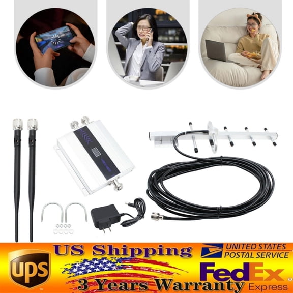 GSM 900MHZ Mobile Phone Signal Amplifier Repeater Network Booster + Antenna Kit