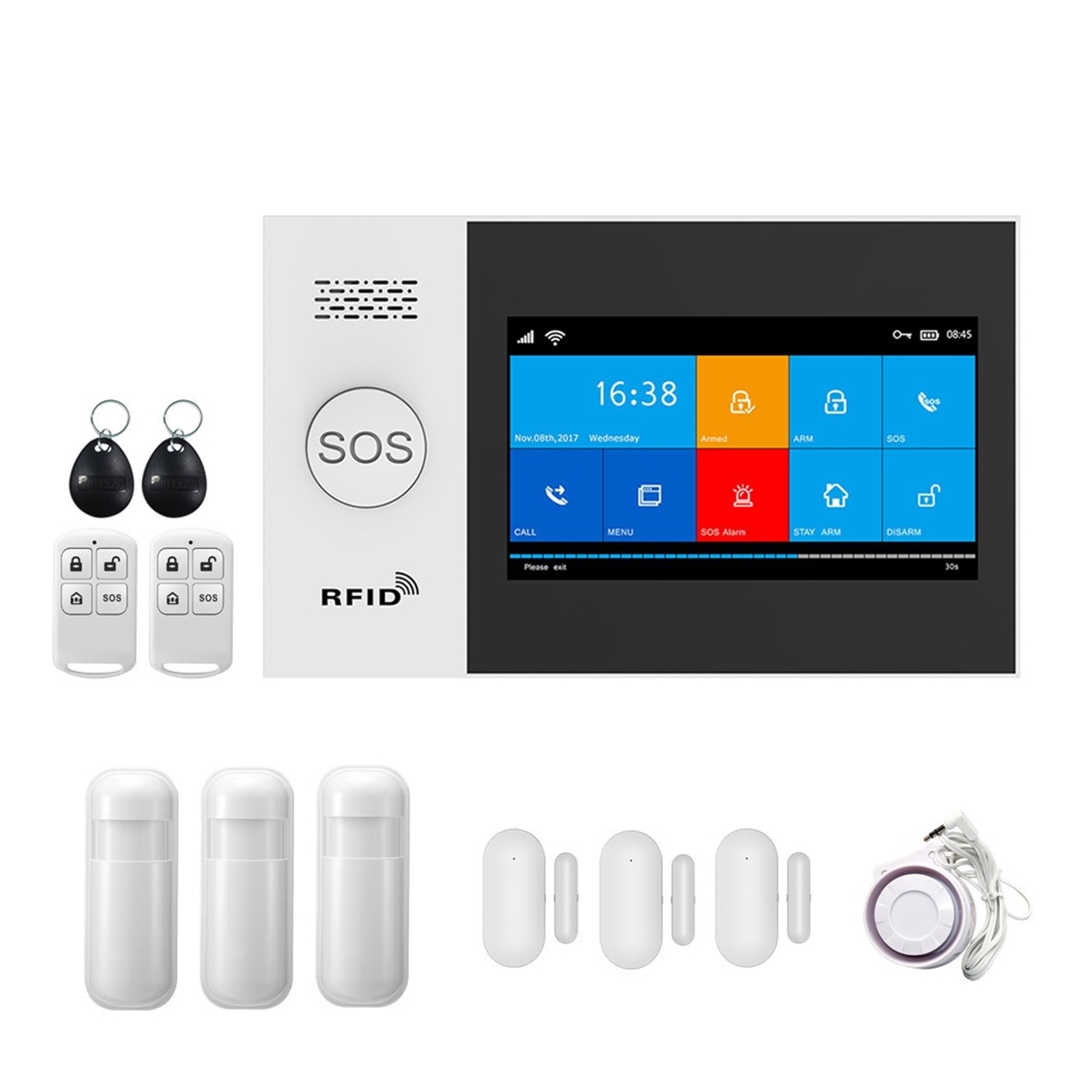 GSM Alarm System APP Remote Control Alarm Panel Switchable 9 Languages ...