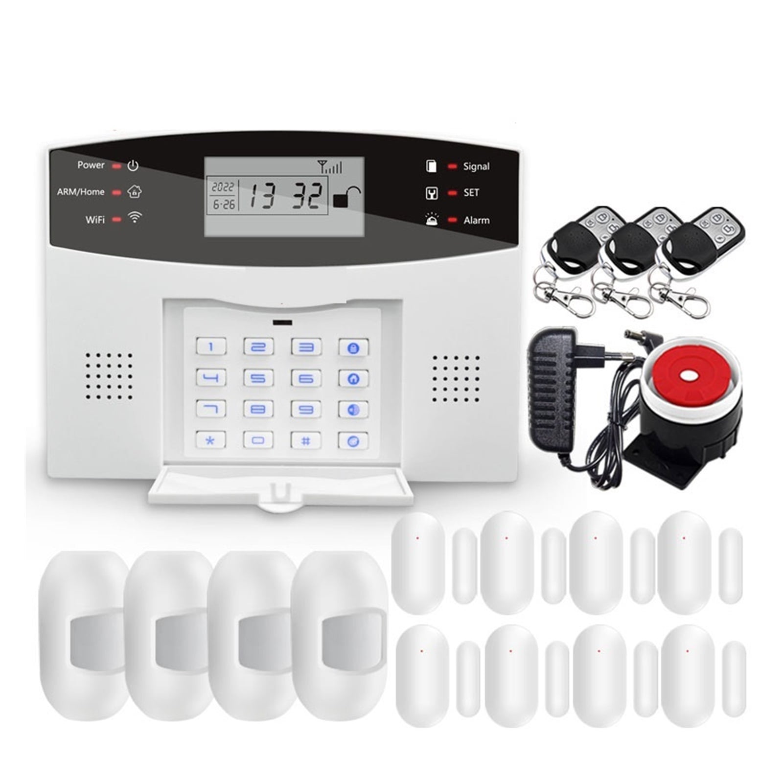 GSM Home Alarm System LCD Screen 433MHz Wireless Wired Sensor Smart