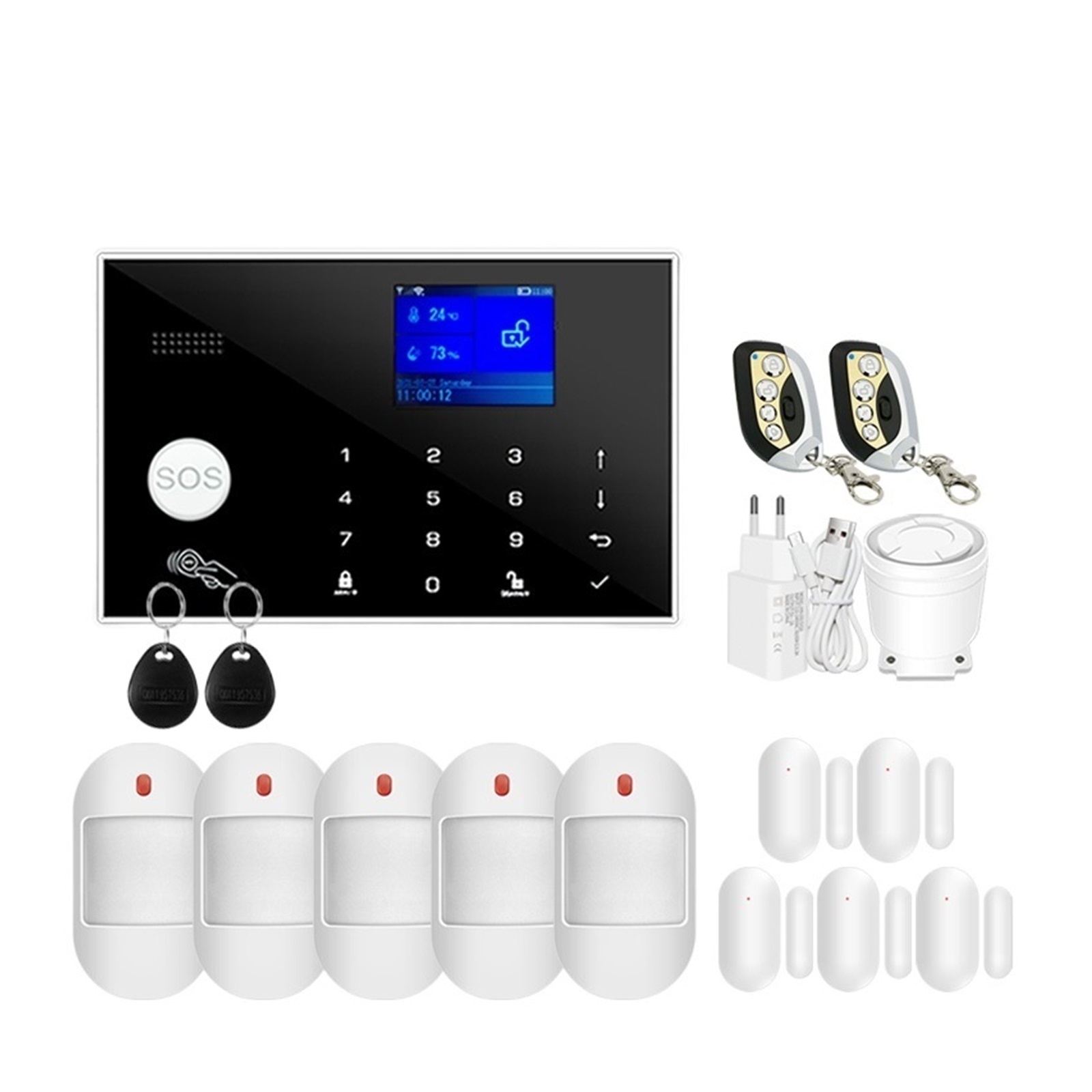 Touch Sensor Alarm GSM Home Alarm System Smart Security Burglar Host Touch Keyboard ...