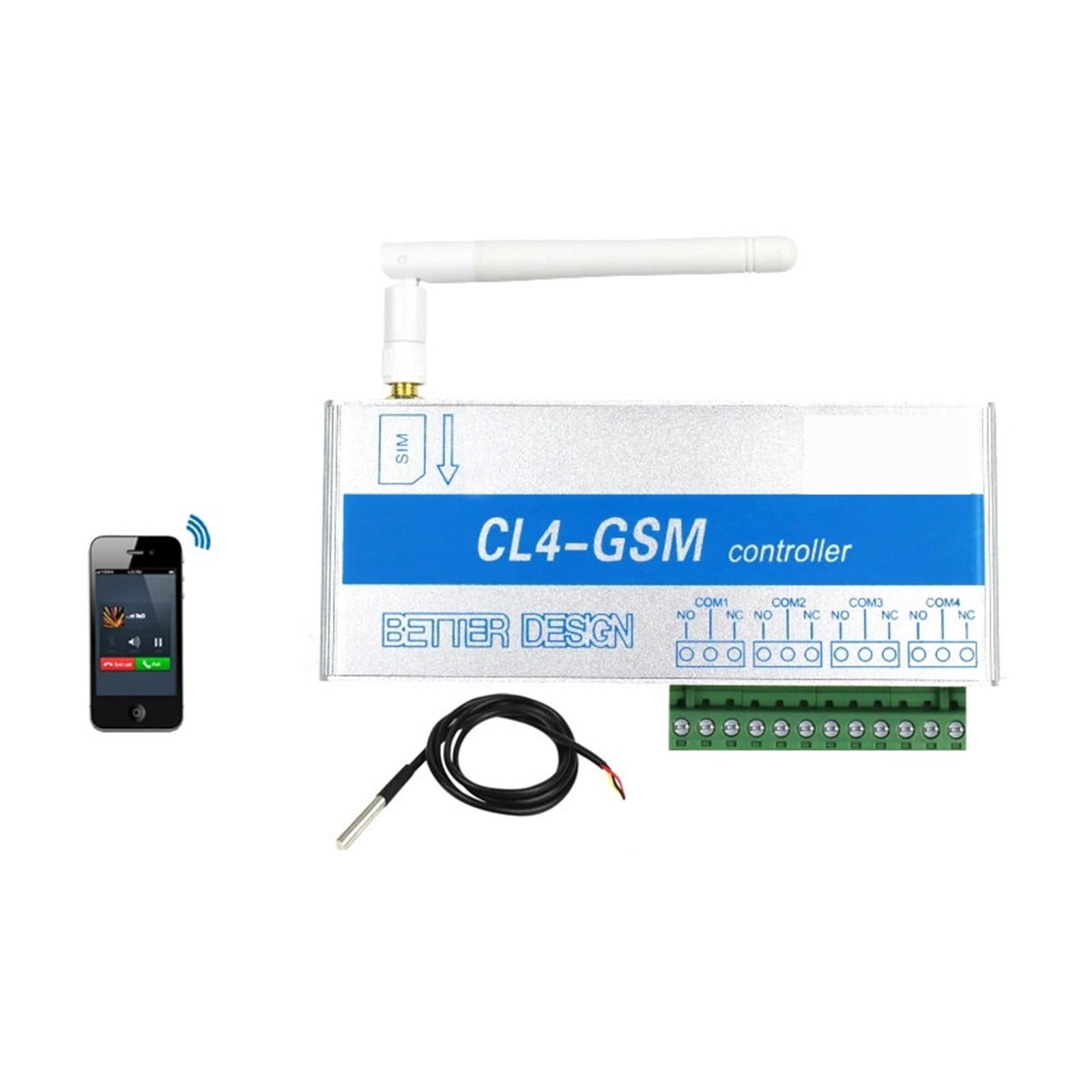 GSM Switch SMS Controller 4 Relays Garage Door CL4-GSM With Temperature Sensor Power Failure Alert For Home Electrical Devices
