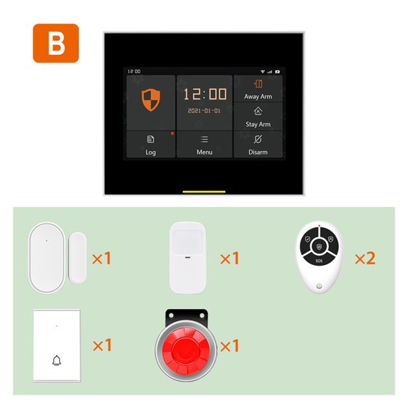 GSM Wireless WiFi House Security Alarm System With Vedio Doorbell Support Alexa & Smart Life Built-in 10 Languages ,Safety Security