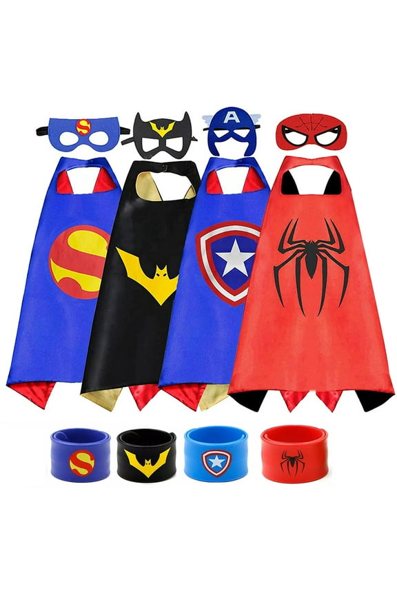 Superheroes Unisex Halloween Cosplay Costume for Child, Big and Tall 27'' x 27'', 4 Sets