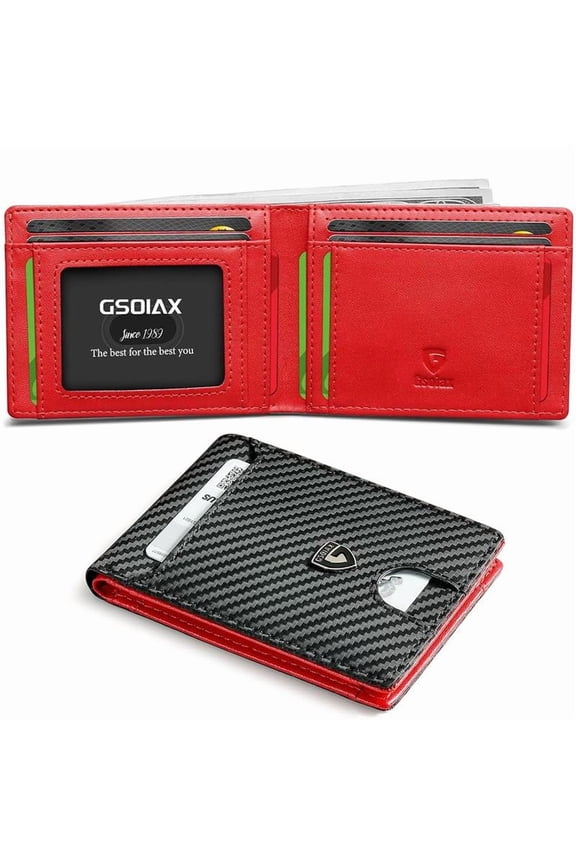 GSOIAX Men's Slim Wallet with RFID Blocking FallFreshness