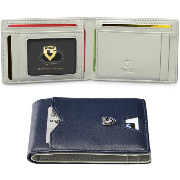 GSOIAX Men's Slim Wallet with RFID Blocking FallFreshness