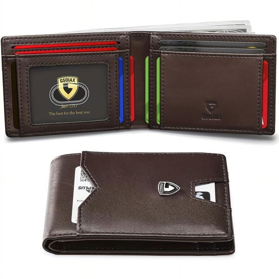 GSOIAX Men's Slim Wallet with RFID Blocking FallFreshness