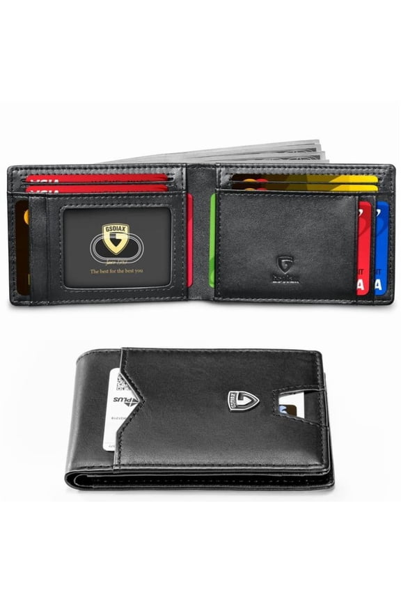 GSOIAX Men's Slim Wallet with RFID Blocking FallFreshness