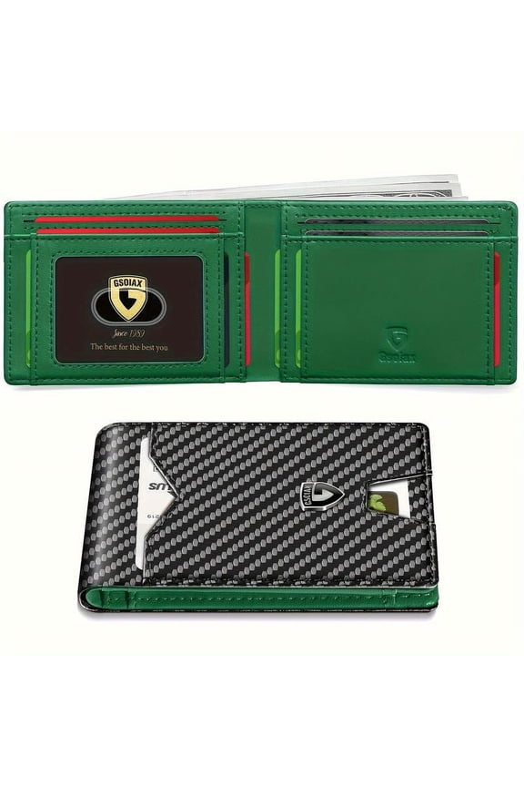 GSOIAX Men's Slim Wallet with RFID Blocking FallFreshness