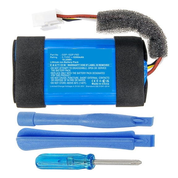 GSP-1S2P-F6D Battery Replacement for JBL Flip 6 Bluetooth Speaker JBLFLIP5BLK