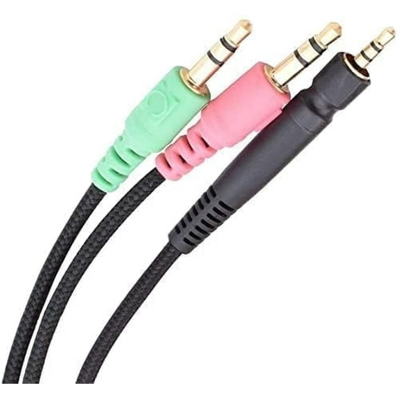 Xivip GSP 600 Replacement UNP PC Cable Nylon Braided Audio Aux Cord Compatible with Game Zero, Game ONE, GSP500 GSP600, GSP 670, GSP350, PC 37X PC 373D Gaming Headset, Black, 6.6FT