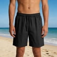 thumbnail image 1 of GSPCLAM Athletic Shorts for Men Anti-Chafe Gym Shorts Quick Dry Shorts, Sides Pockets and Elastic Waist Drawstring Sun Guard Lightweight Beach Shorts for Stretching Black XL, 1 of 5