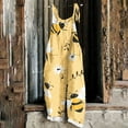 thumbnail image 1 of GSPCLAM Bee Print Overalls for Women Fall Loose Fitting Wide-Leg Jumpsuits with Pockets for Holiday Lightweight Pants Yellow M, 1 of 5
