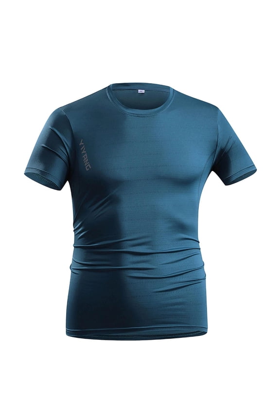 Breathable T-Shirts for Men Mesh Back Panel Cooling Touch Tops Solid Lightweight Tees for Training