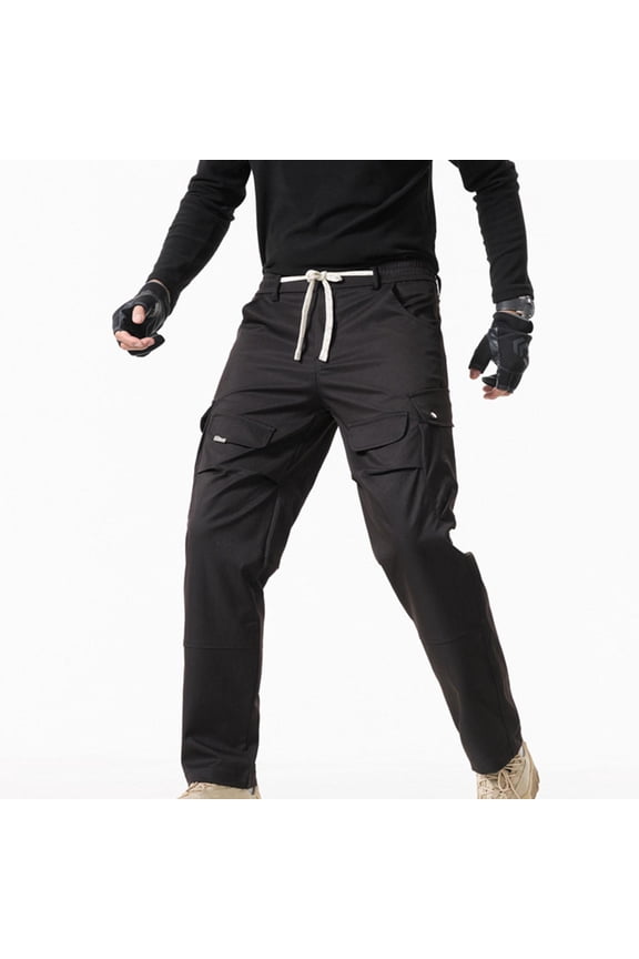 Cargo Pants for Men Daily Durable Fabric Hiking Pants with Pockets Solid Lightweight Pants for Outdoor Work