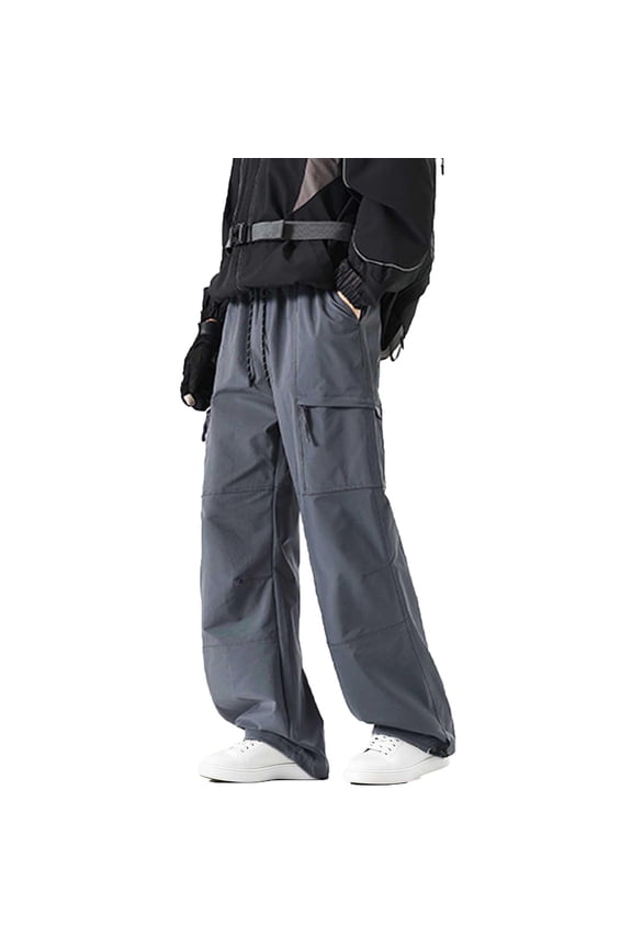 Cargo Pants for Men Outdoor Waterproof Shell Pants with Multi-Pockets Loose Lightweight Pants for Adventure
