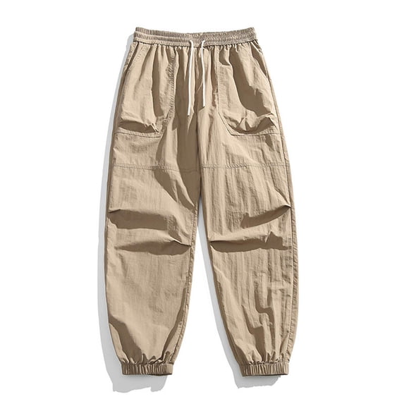 GSPCLAM Cargo Pants for Men Summer Drawstring Lightweight Pants with Multi Pockets Moisture Wicking Gym Pants for Training