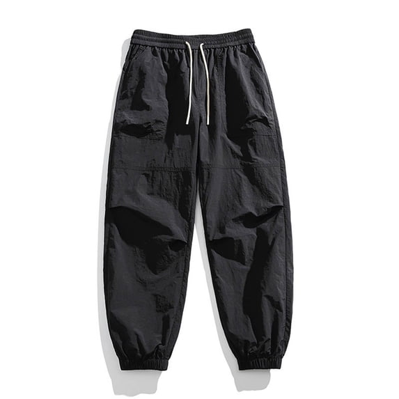 GSPCLAM Cargo Pants for Men Summer Drawstring Lightweight Pants with Multi Pockets Moisture Wicking Gym Pants for Training