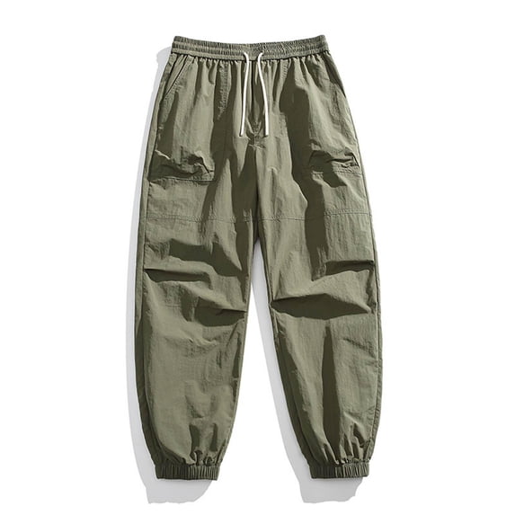GSPCLAM Cargo Pants for Men Summer Drawstring Lightweight Pants with Multi Pockets Moisture Wicking Gym Pants for Training