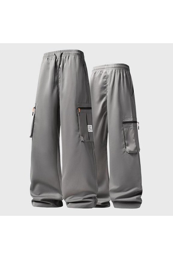 Cargo Pants for Men Y2K Loose Fit Drawstring Pants with Pockets Multi Pockets Soft Hand Pants for Music Festival