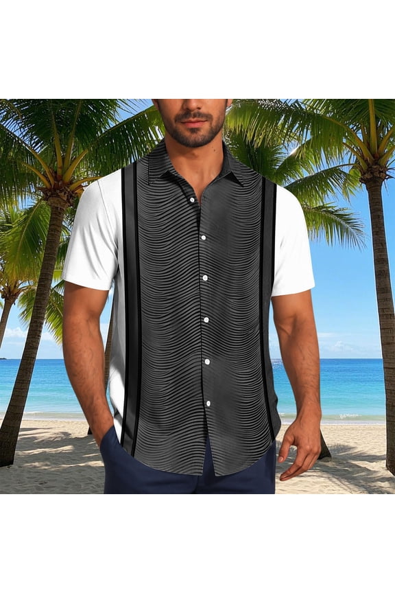 Casual Shirts for Men Breathable Summer Tees Extend Size Button Down Tops for Date Night