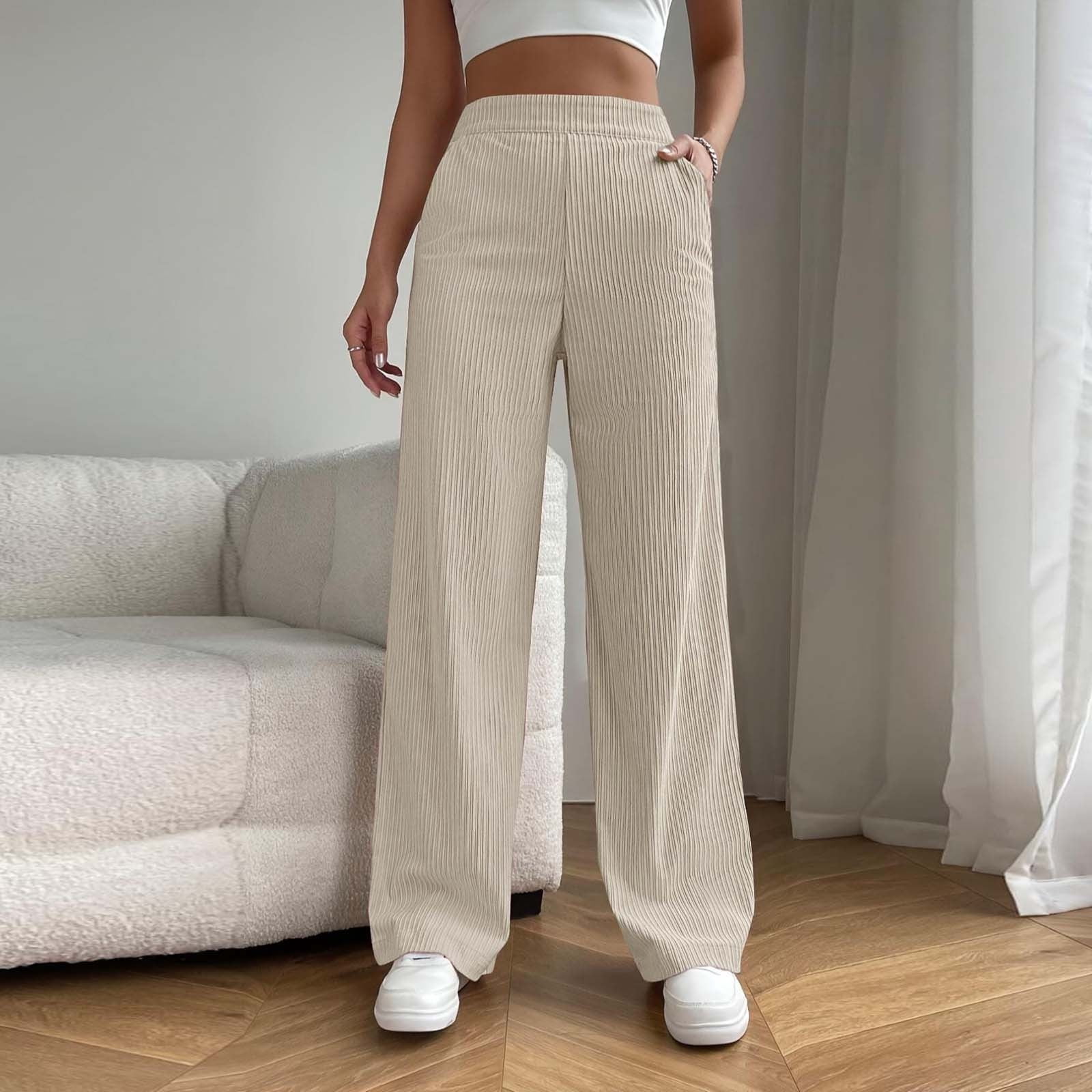 White Denim Straight Leg Pants With Pockets For Women Spring Wardrobe Must Have Essential main image 0