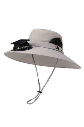 Hats for Men Summer Cooling Fan Sun Hat for Hiking, Hands Free Breeze Hat with Adjustable Rope