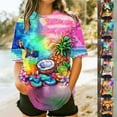thumbnail image 1 of GSPCLAM Hawaiian Shirts for Women Plus Size Crew Neck T Shirts for Beach Short Sleeve Summer Lightweight Tops and Blouses Dressy Casual Multicolor XXL, 1 of 9