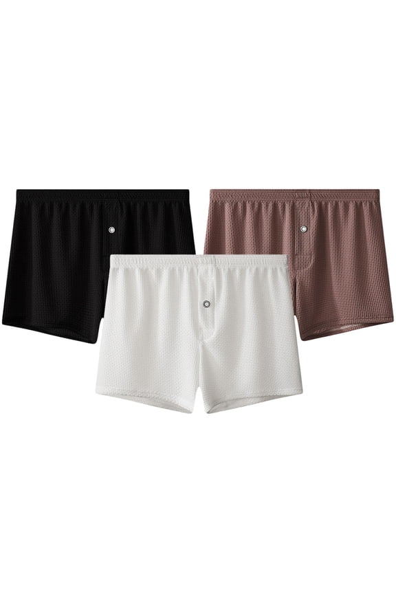 Men's Boxer Briefs 3-Pack Cooling Silky Stretch Underpants for All Day Work, Everyday Soft Boxer Briefs