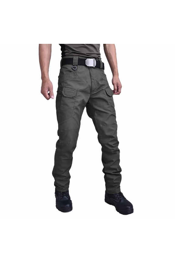 Men's Cargo Pants Outdoor Rugged Work Pants with Multi-Pockets Solid Durable Pants for Adventure