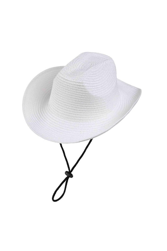 Men's Sun Hats Summer Lightweight Cowboy Hat with Adjustable Rope Casual Seaside Hat for Hawaii Party