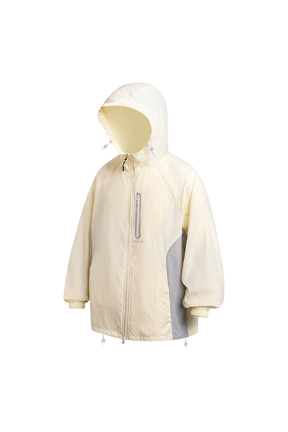 Men's UV Sun Protection Jackets Summer Drawstring Hood Lightweight Jackets with Zip Pockets Streetwear Adjustable Hem Jackets for Wild Adventure