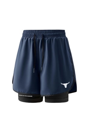 Mens Athletic Shorts with Side Pockets Double Layer Training Shorts Internal Drawstring No Chafe Compression Liner Shorts for Running