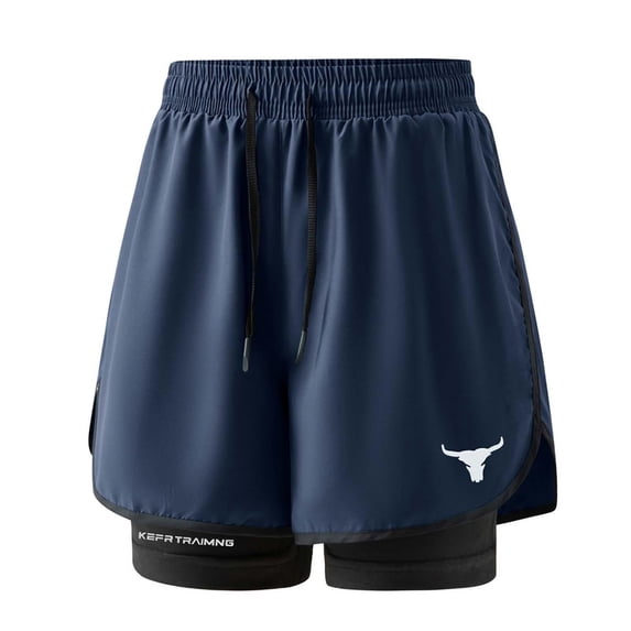 GSPCLAM Mens Athletic Shorts with Side Pockets Double Layer Training Shorts Internal Drawstring No Chafe Compression Liner Shorts for Running