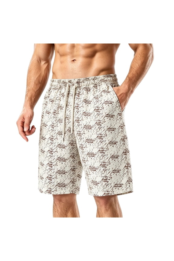 Mens Beach Shorts Lightweight Hawaiian Shorts with Pockets Drawstring Closure Vacation Shorts for Summer Seaside